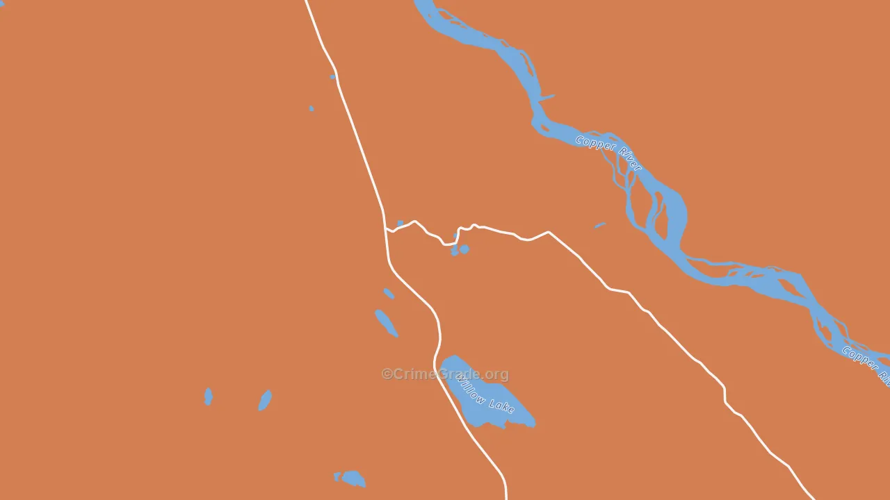 Copper Center, AK Map of Vandalism Rates