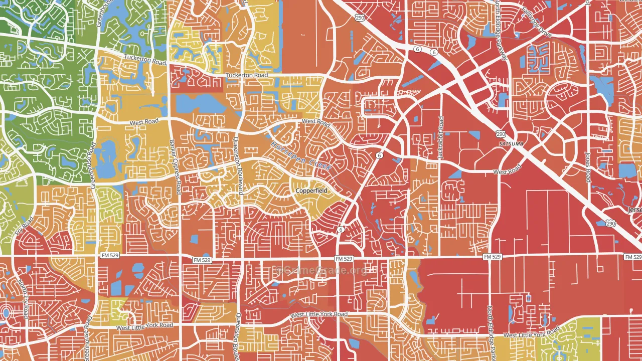 Copperfield, Houston, TX Map of Vandalism Rates