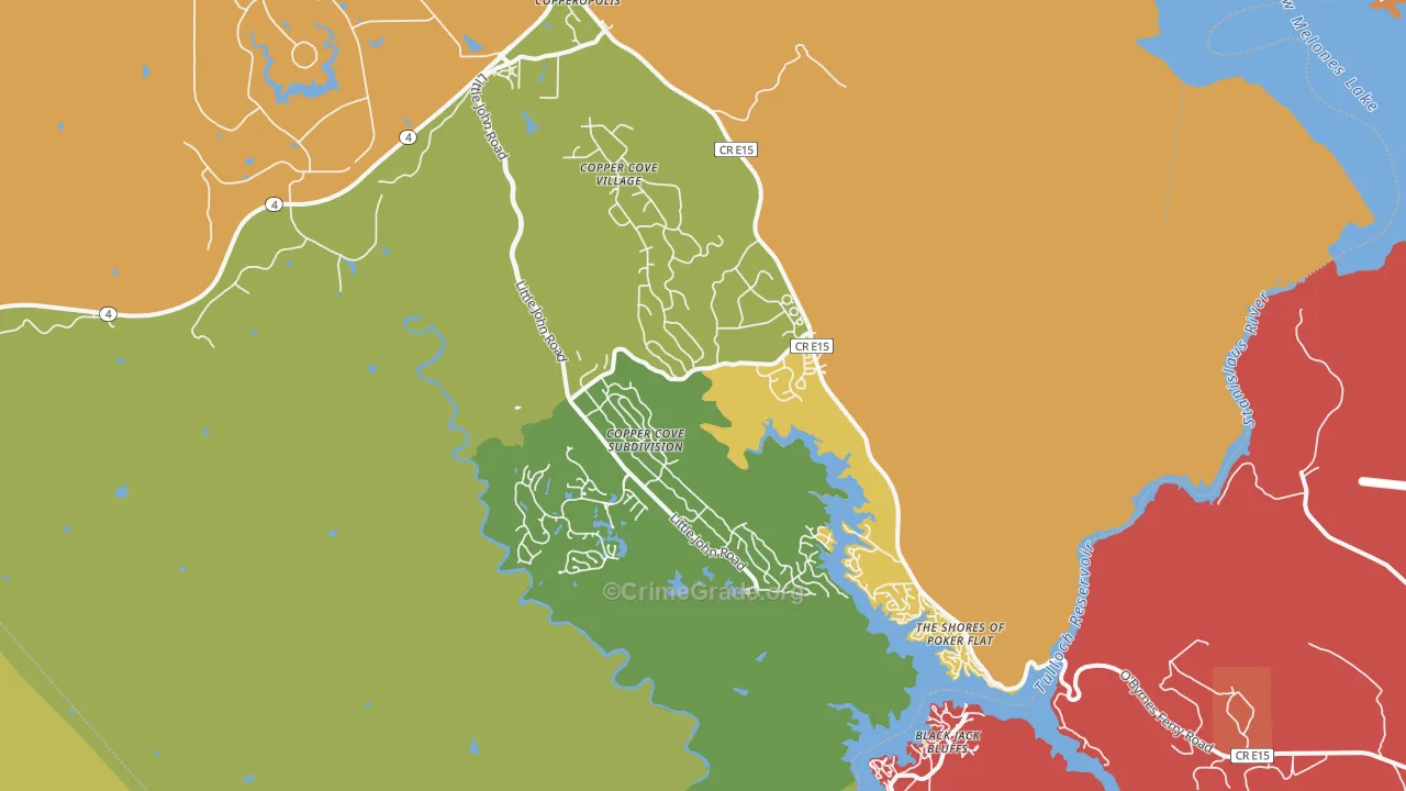 Copperopolis, CA Map of Vandalism Rates