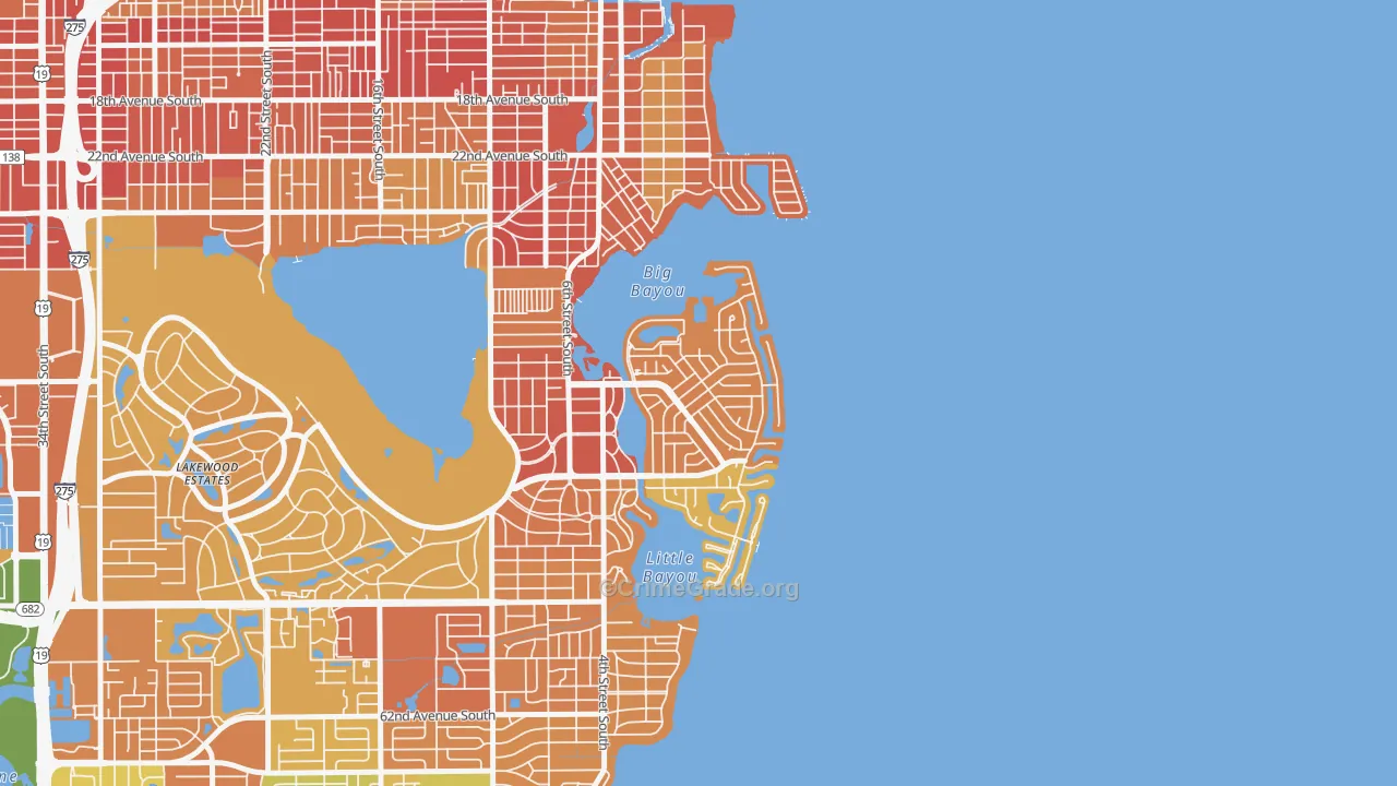 Coquina Key, St. Petersburg, FL Map of Vandalism Rates