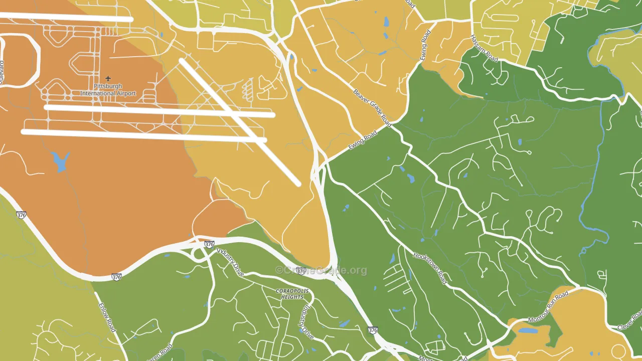 Coraopolis Heights, PA Map of Vandalism Rates