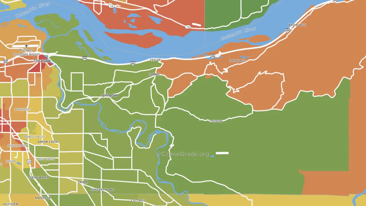 Corbett, OR Map of Vandalism Rates