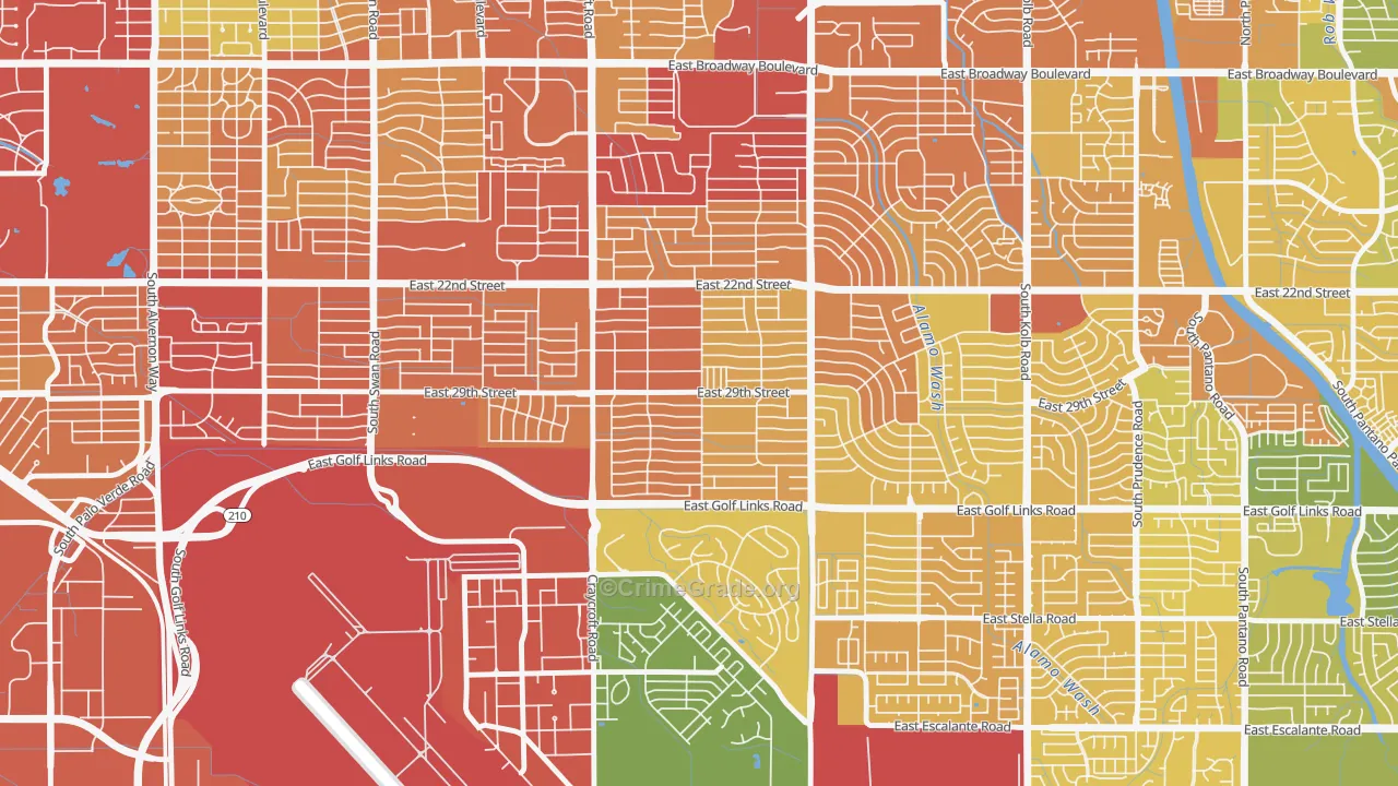 Corbett, Tucson, AZ Map of Vandalism Rates