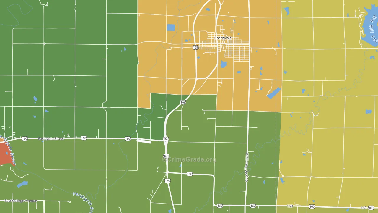 Corbin, KS Map of Vandalism Rates