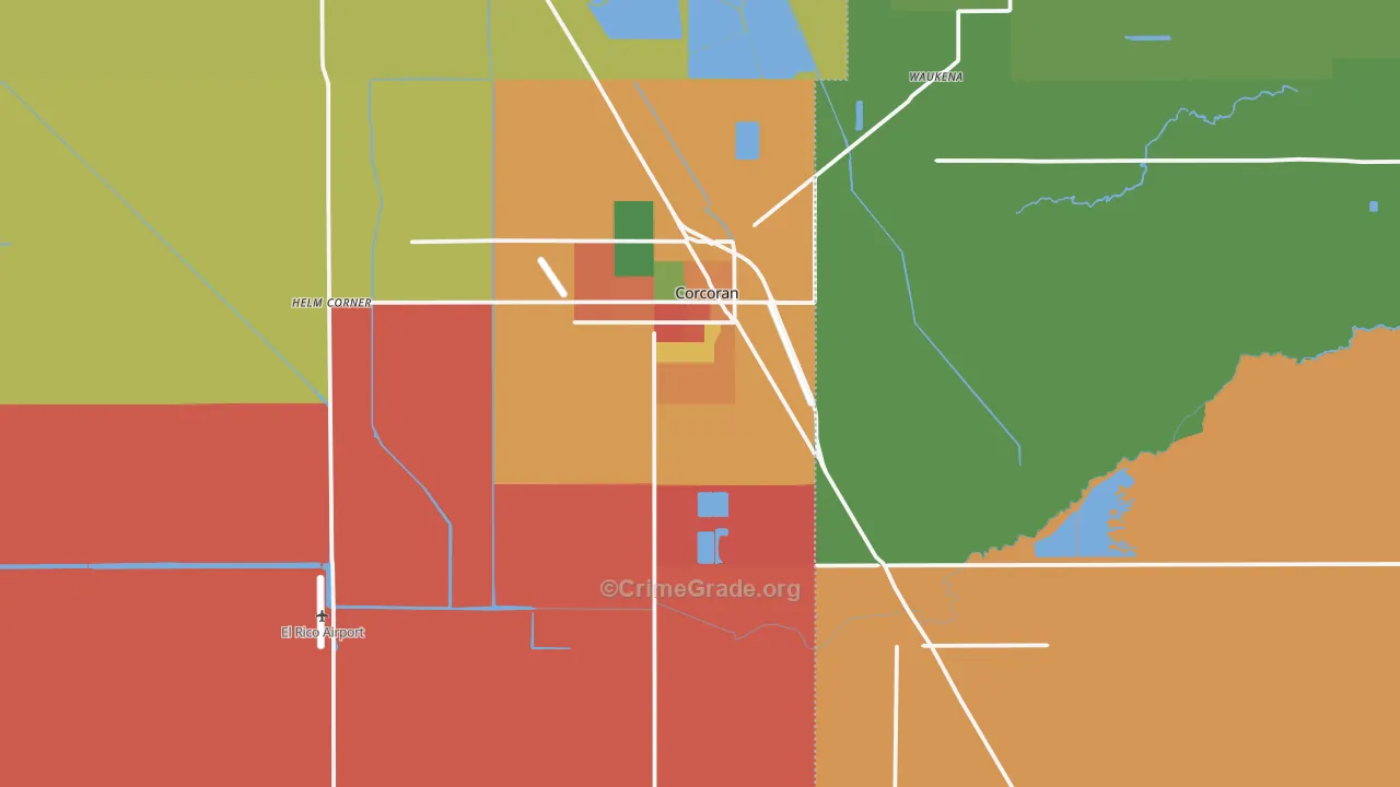 Corcoran, CA Map of Vandalism Rates
