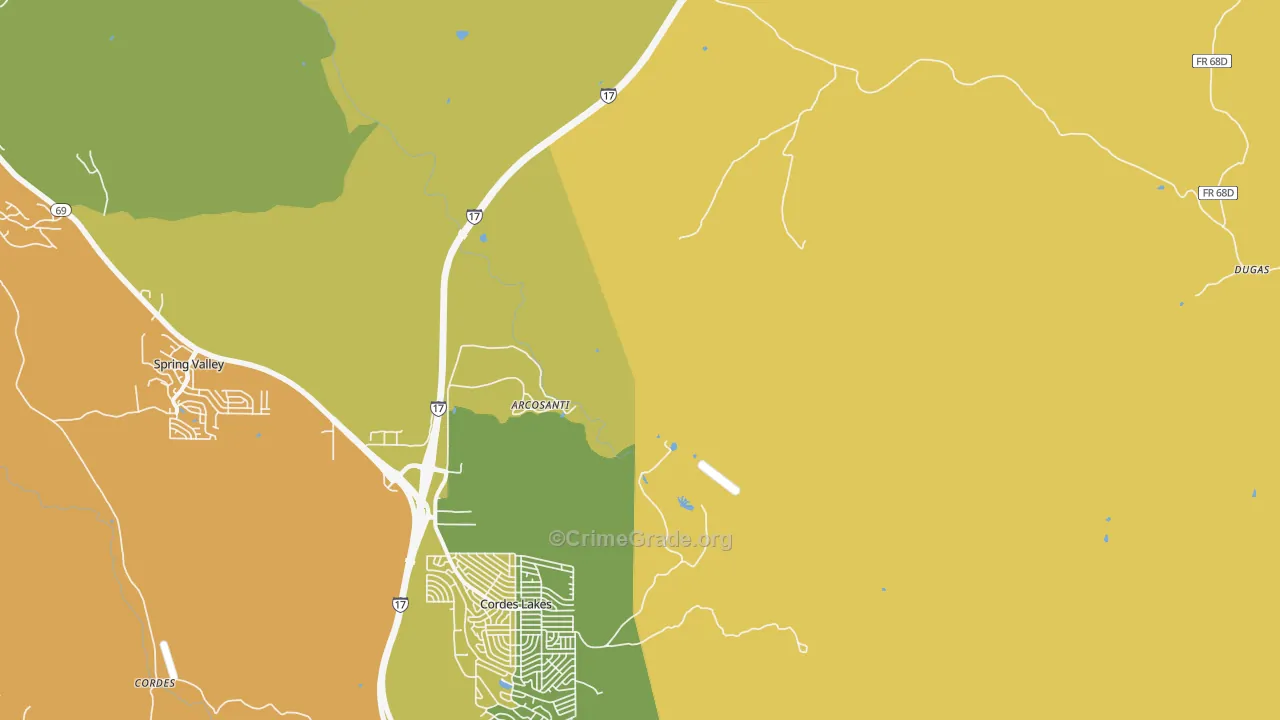 Cordes Junction, AZ Map of Vandalism Rates