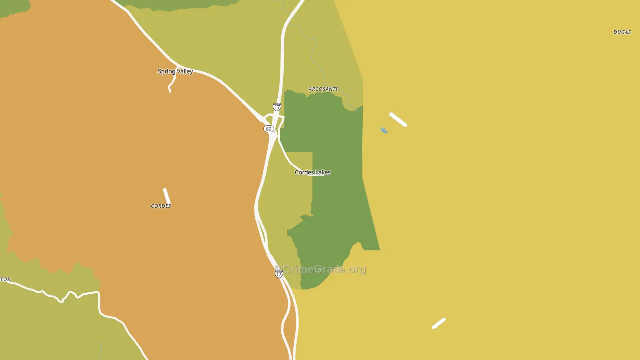 Cordes Lakes, AZ Map of Vandalism Rates