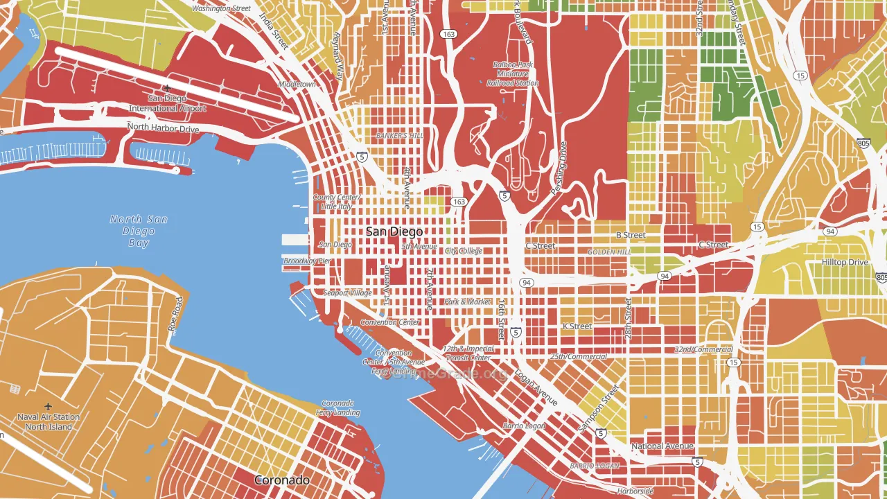 Core, San Diego, CA Map of Vandalism Rates