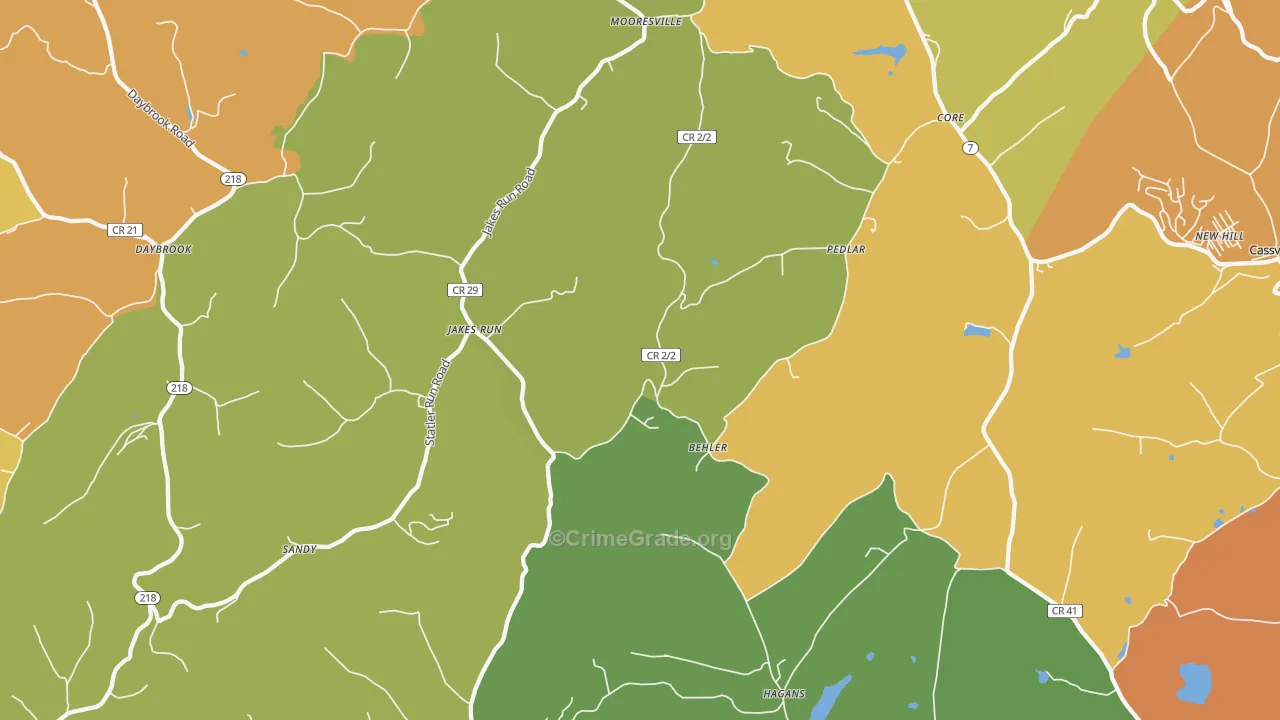 Core, WV Map of Vandalism Rates