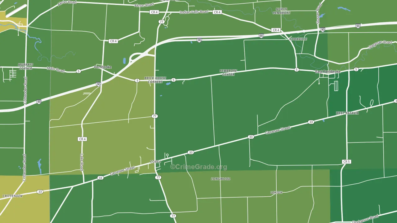 Corfu, NY Map of Vandalism Rates