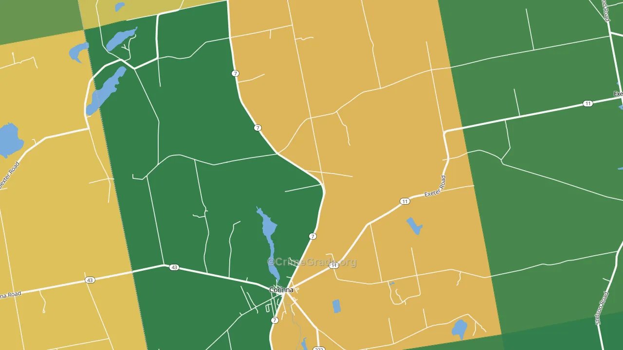 Corinna, ME Map of Vandalism Rates