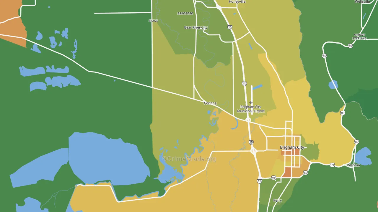 Corinne, UT Map of Vandalism Rates