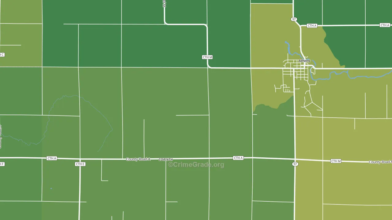 Corinth, WI Map of Vandalism Rates