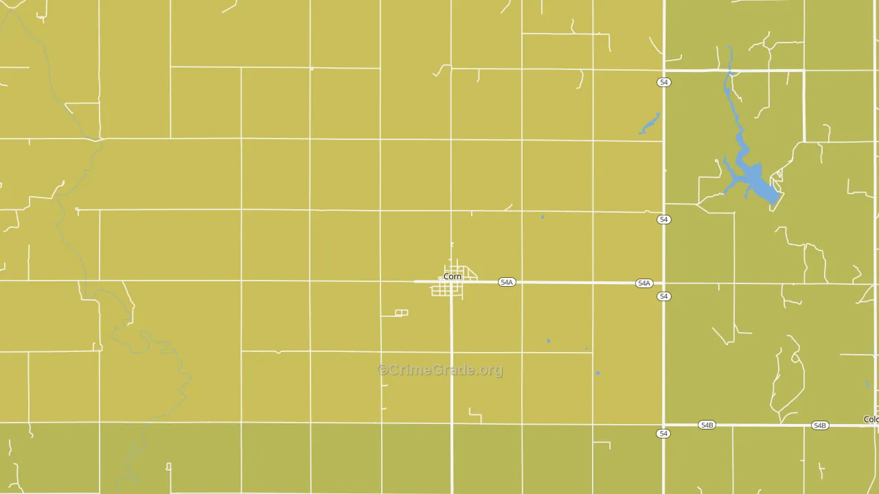 Corn, OK Map of Vandalism Rates