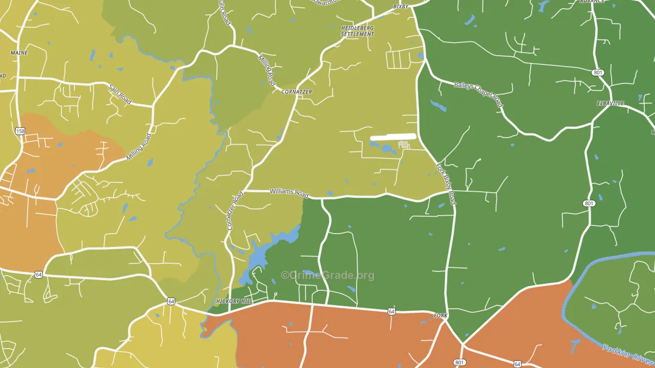 Cornatzer, NC Map of Vandalism Rates