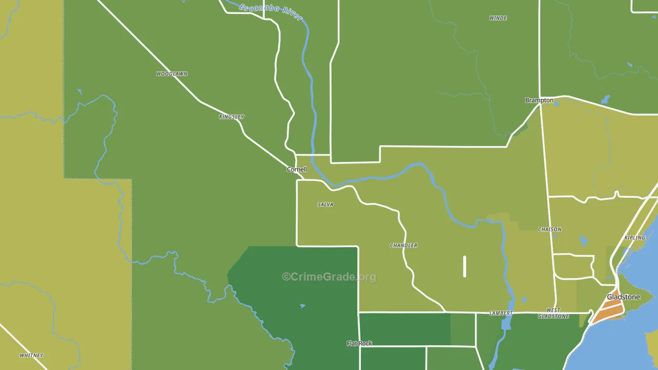 Cornell, MI Map of Vandalism Rates