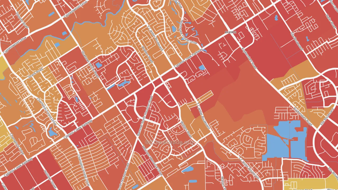Cornerstone Village North, Houston, TX Map of Vandalism Rates