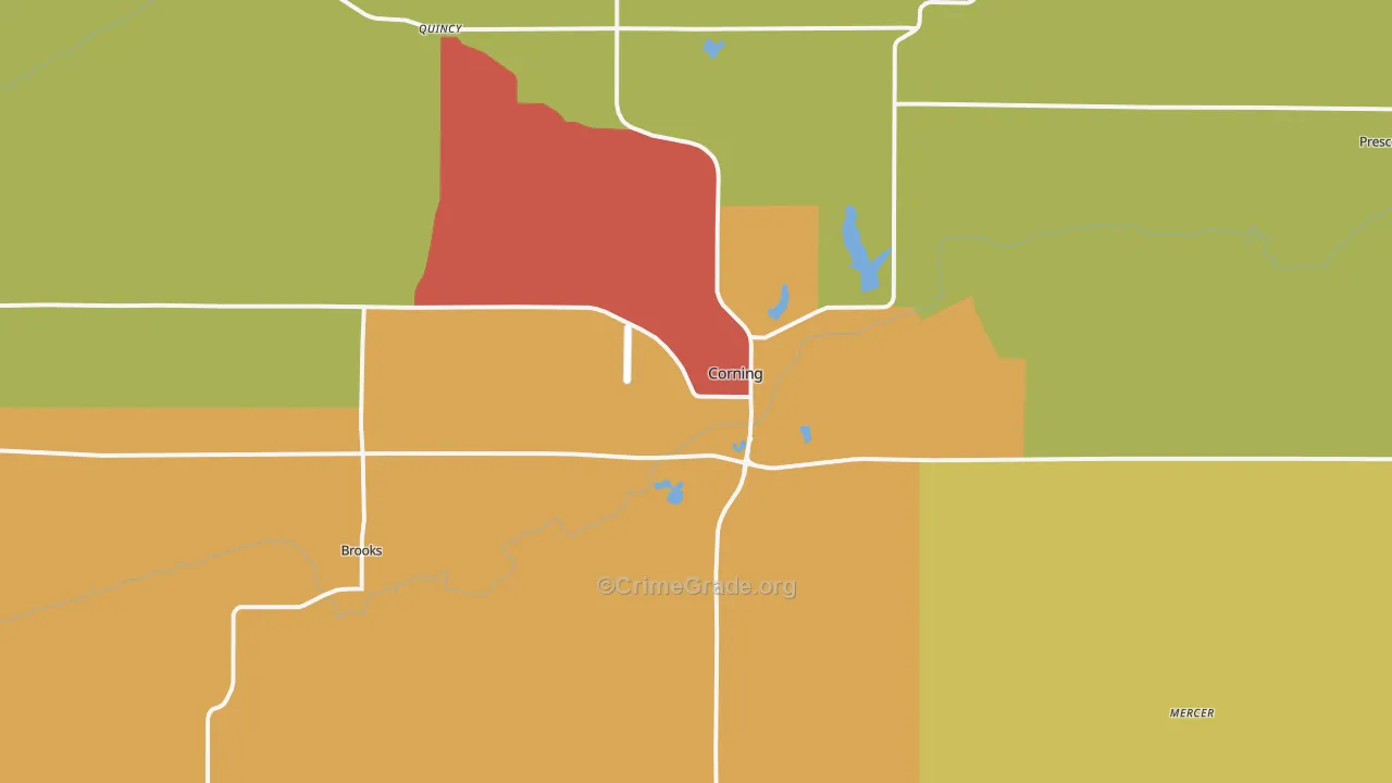 Corning, IA Map of Vandalism Rates