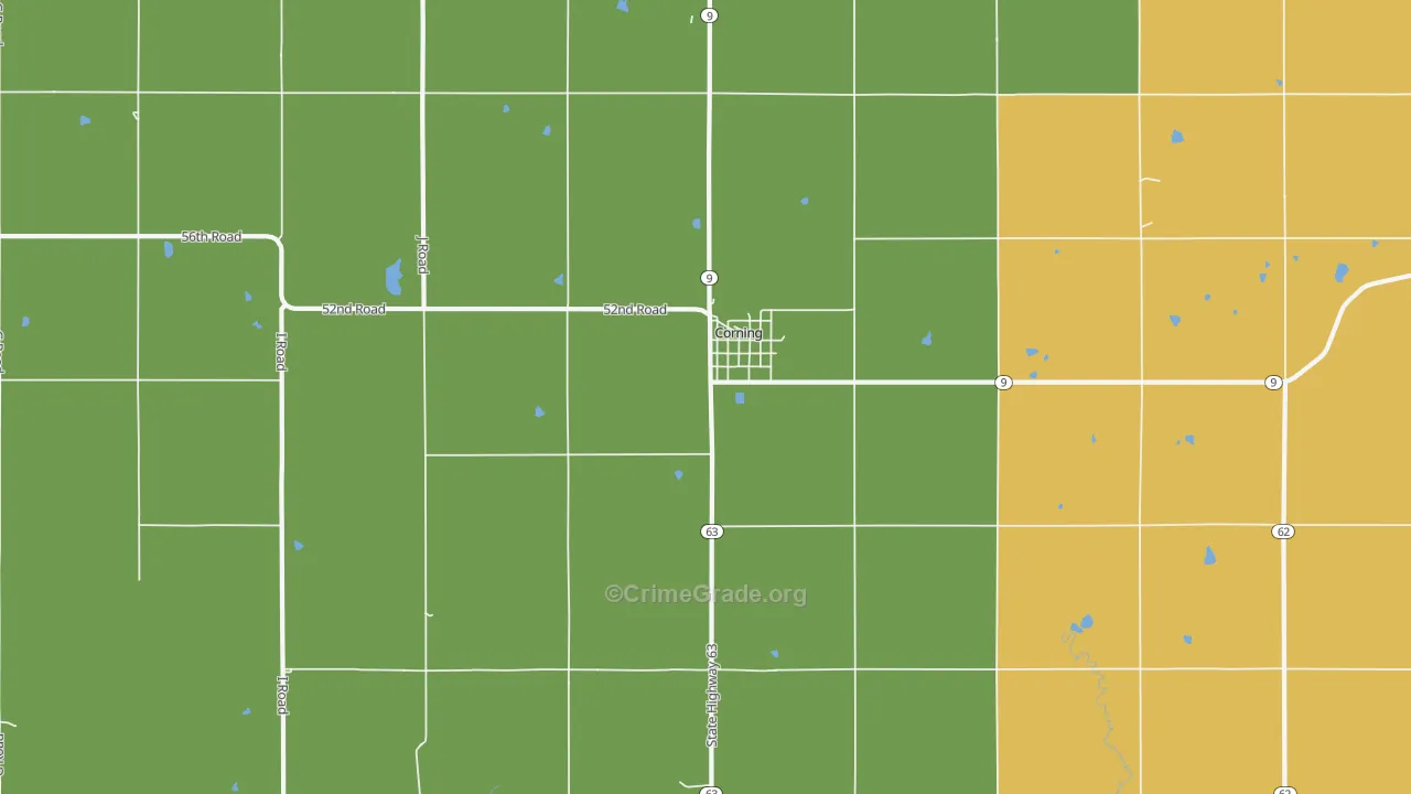 Corning, KS Map of Vandalism Rates
