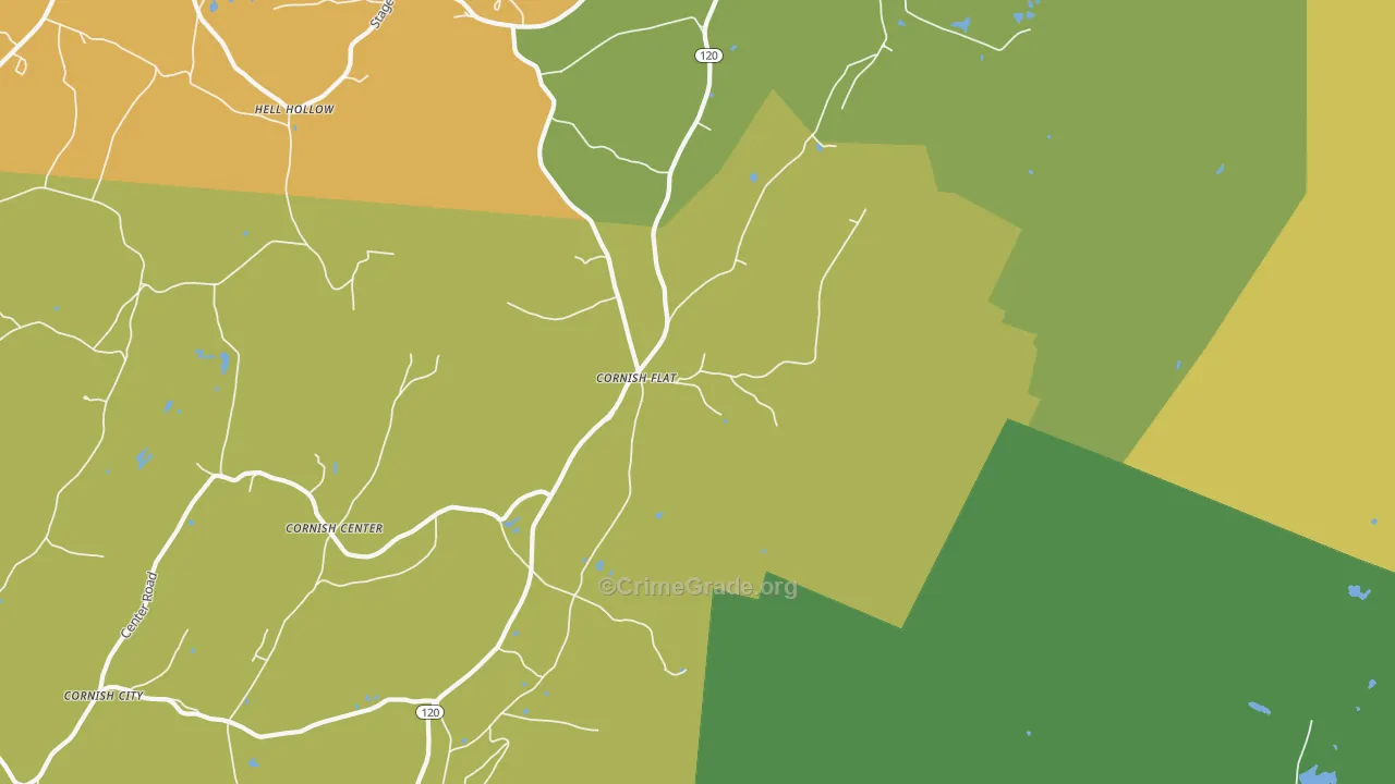 Cornish Flat, NH Map of Vandalism Rates