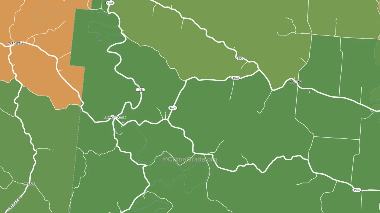 Cornishville, KY Map of Vandalism Rates