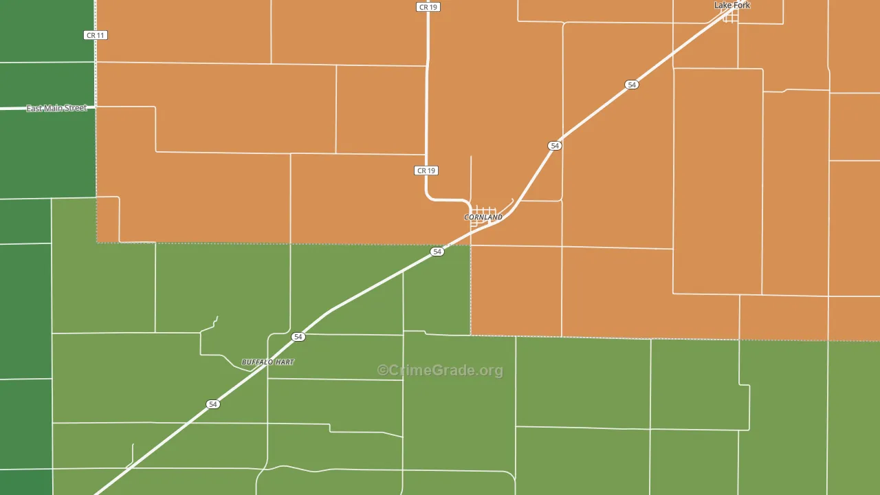 Cornland, IL Map of Vandalism Rates