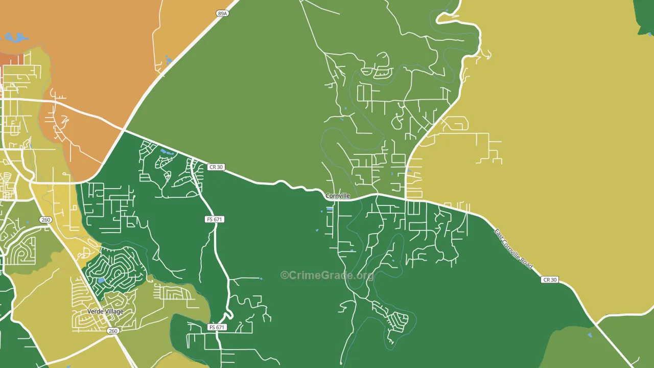 Cornville, AZ Map of Vandalism Rates