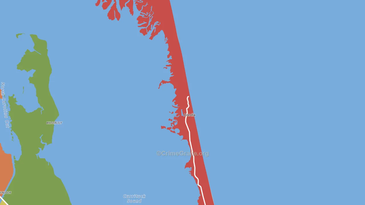 Corolla, NC Map of Vandalism Rates