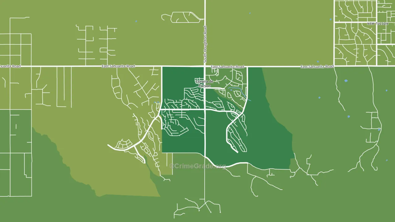 Corona de Tucson, AZ Map of Vandalism Rates