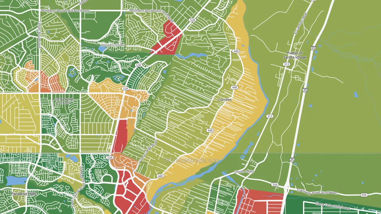Corrales, NM Map of Vandalism Rates