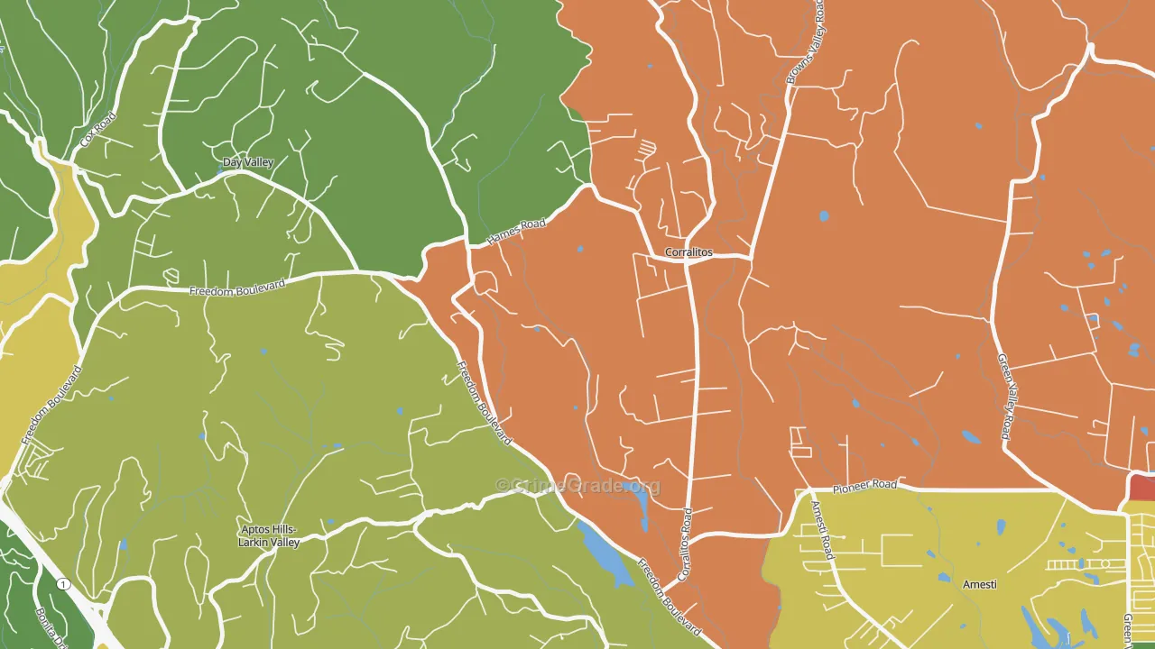 Corralitos, CA Map of Vandalism Rates
