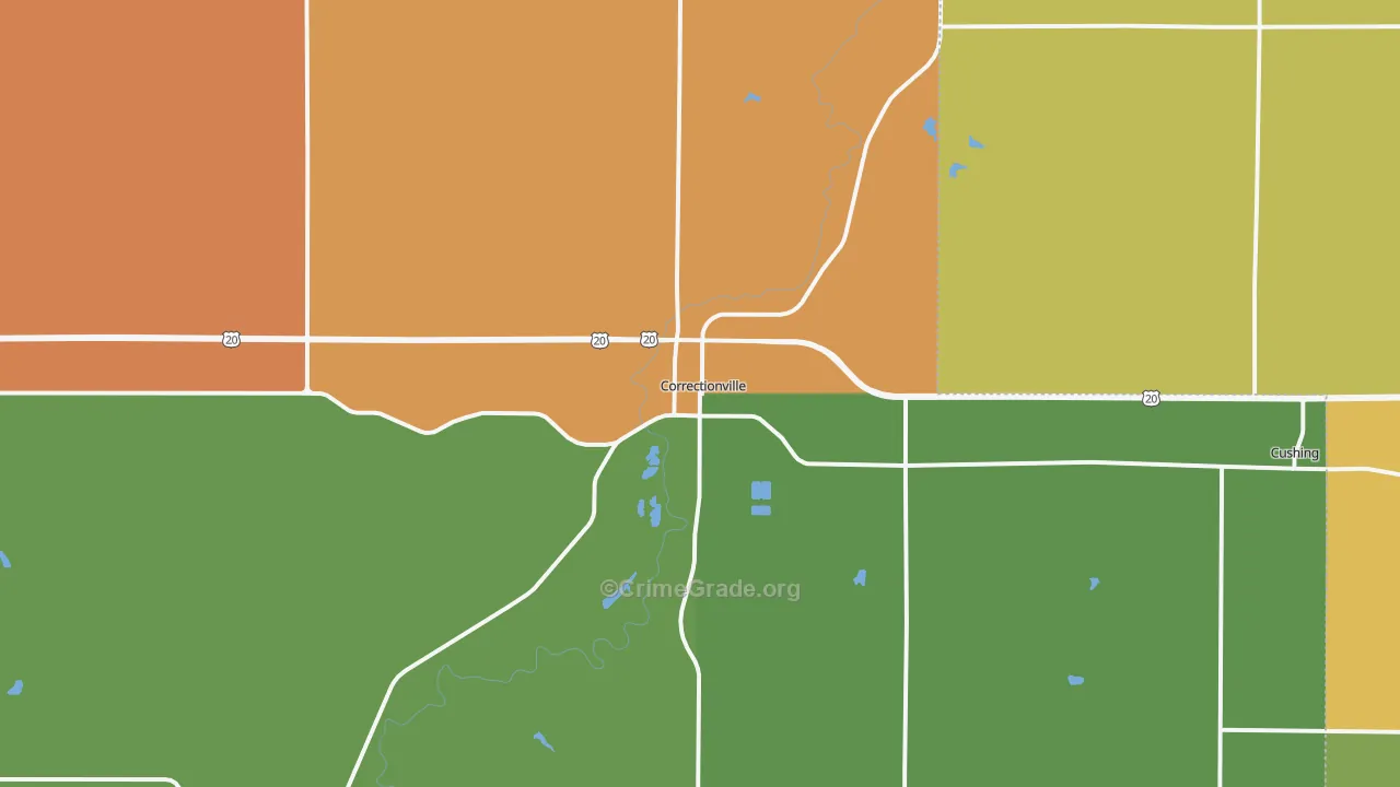 Correctionville, IA Map of Vandalism Rates