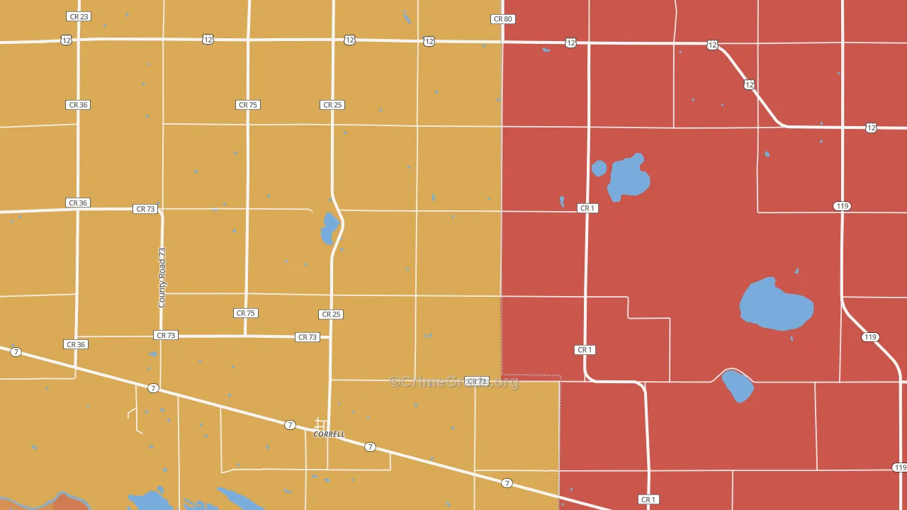 Correll, MN Map of Vandalism Rates