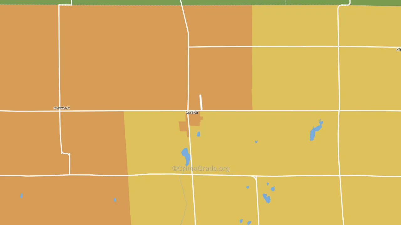 Corsica, SD Map of Vandalism Rates