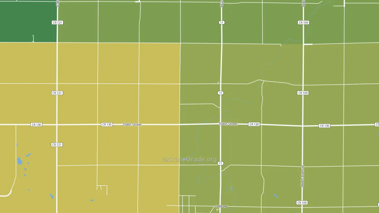Corson, SD Map of Vandalism Rates