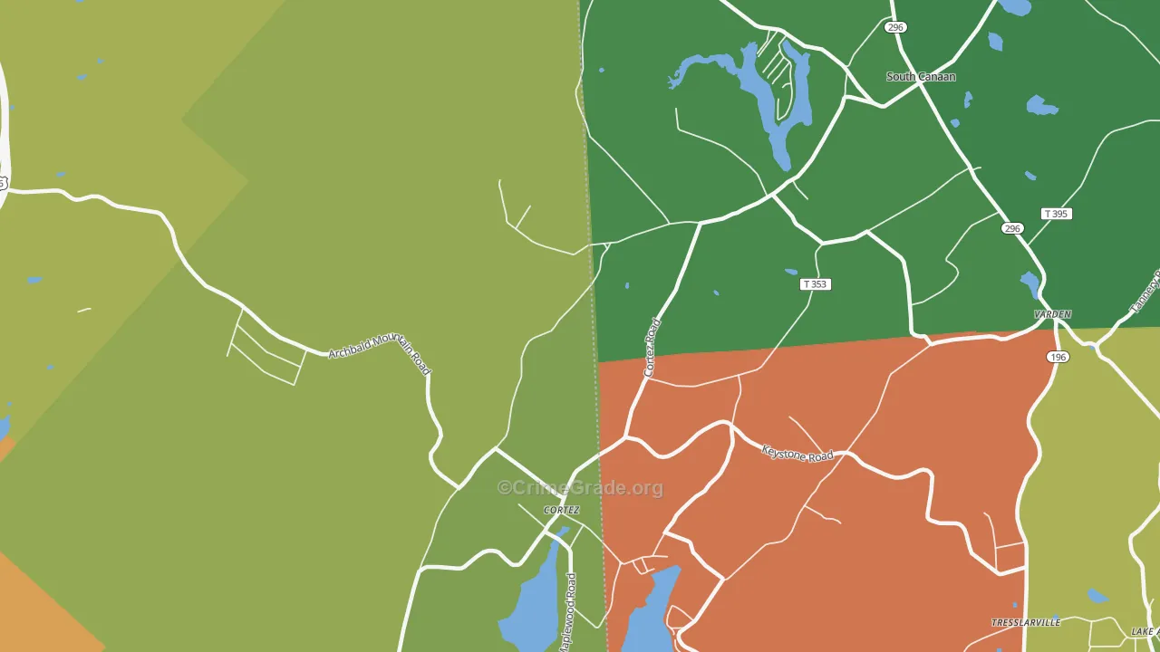 Cortez, PA Map of Vandalism Rates