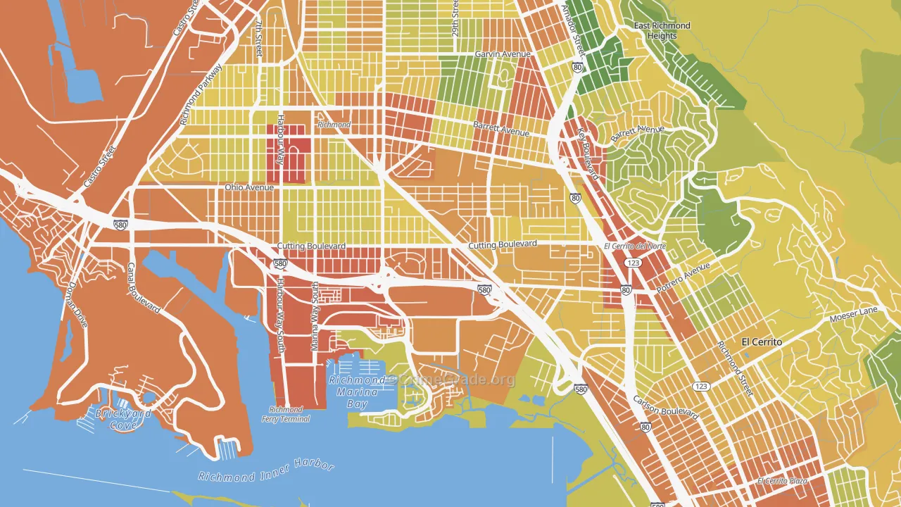 Cortez-Stege, Richmond, CA Map of Vandalism Rates
