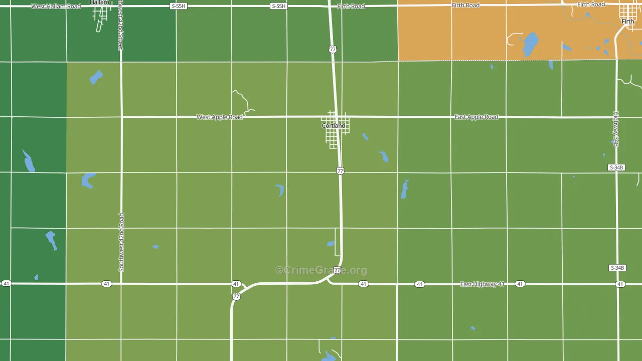 Cortland, NE Map of Vandalism Rates