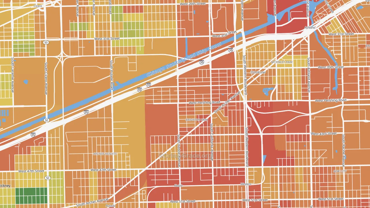 Corwith, Chicago, IL Map of Vandalism Rates