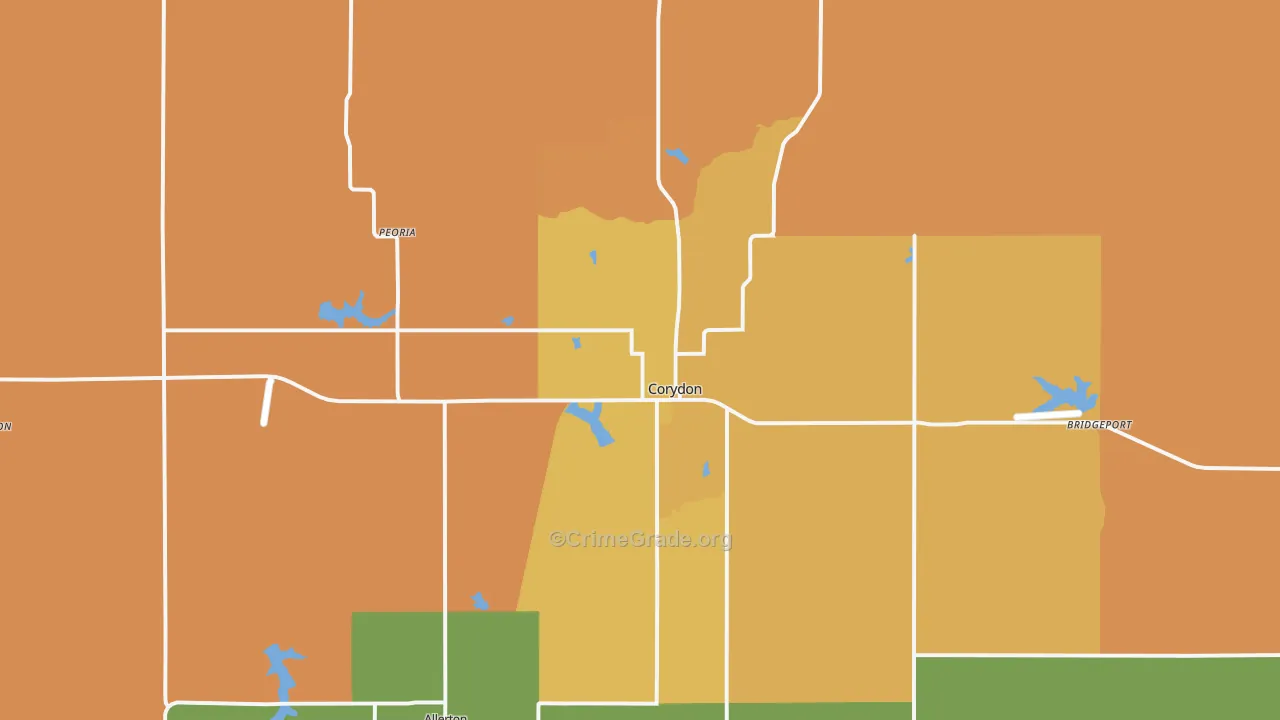 Corydon, IA Map of Vandalism Rates