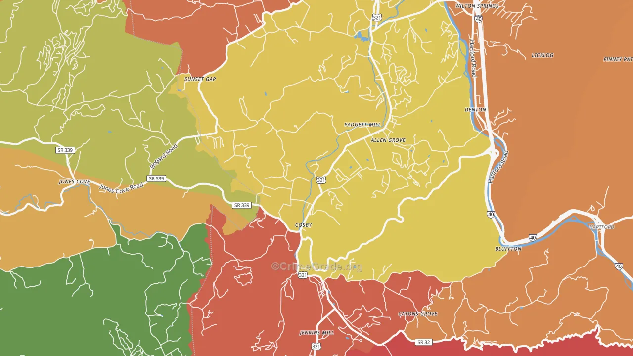 Cosby, TN Map of Vandalism Rates