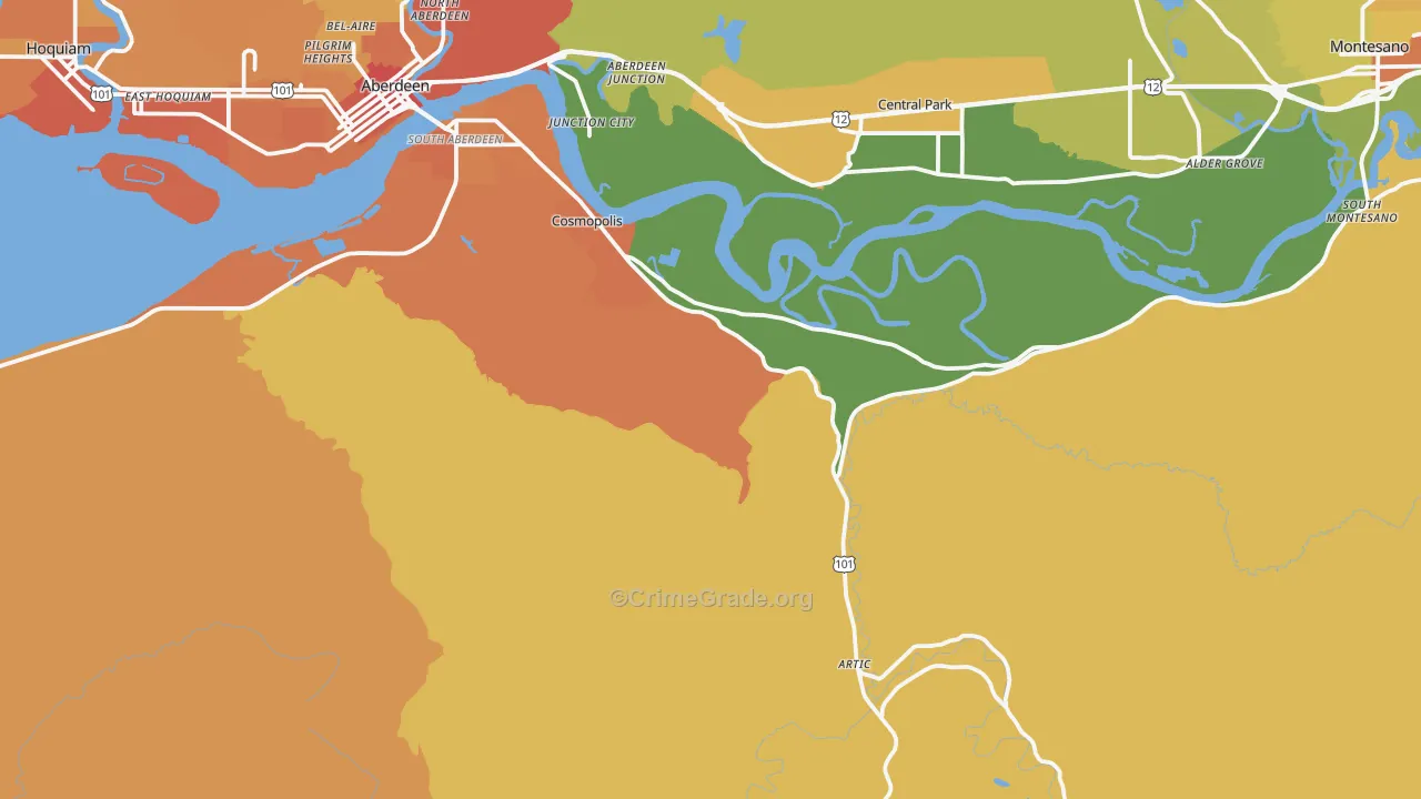 Cosmopolis, WA Map of Vandalism Rates