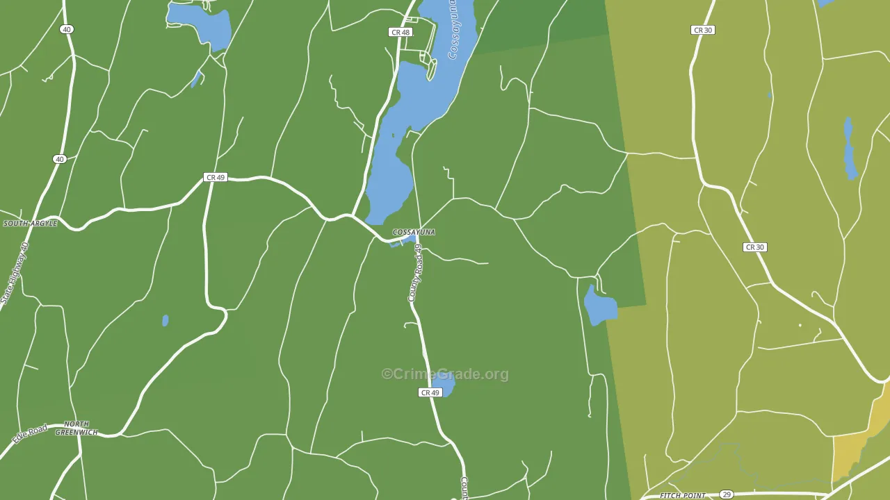 Cossayuna, NY Map of Vandalism Rates