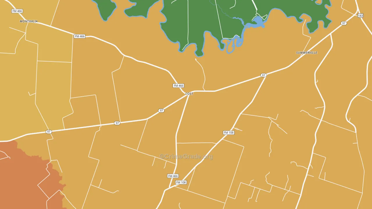 Cost, TX Map of Vandalism Rates