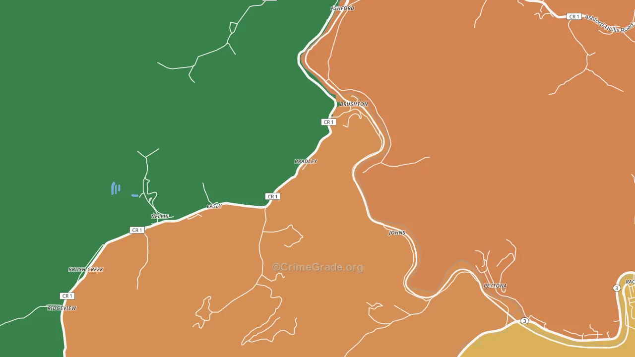 Costa, WV Map of Vandalism Rates