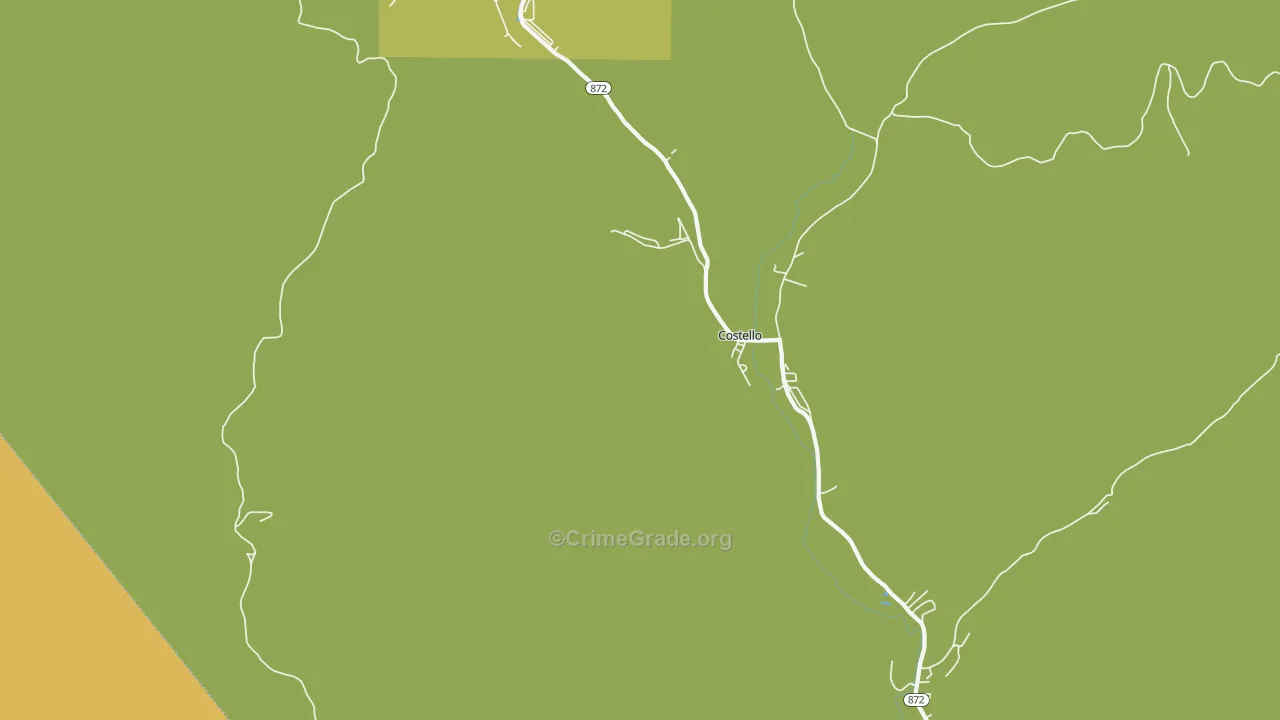 Costello, PA Map of Vandalism Rates