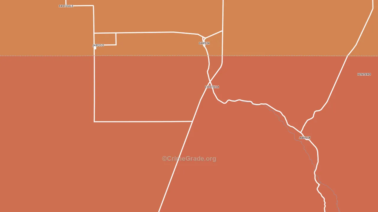 Costilla, NM Map of Vandalism Rates