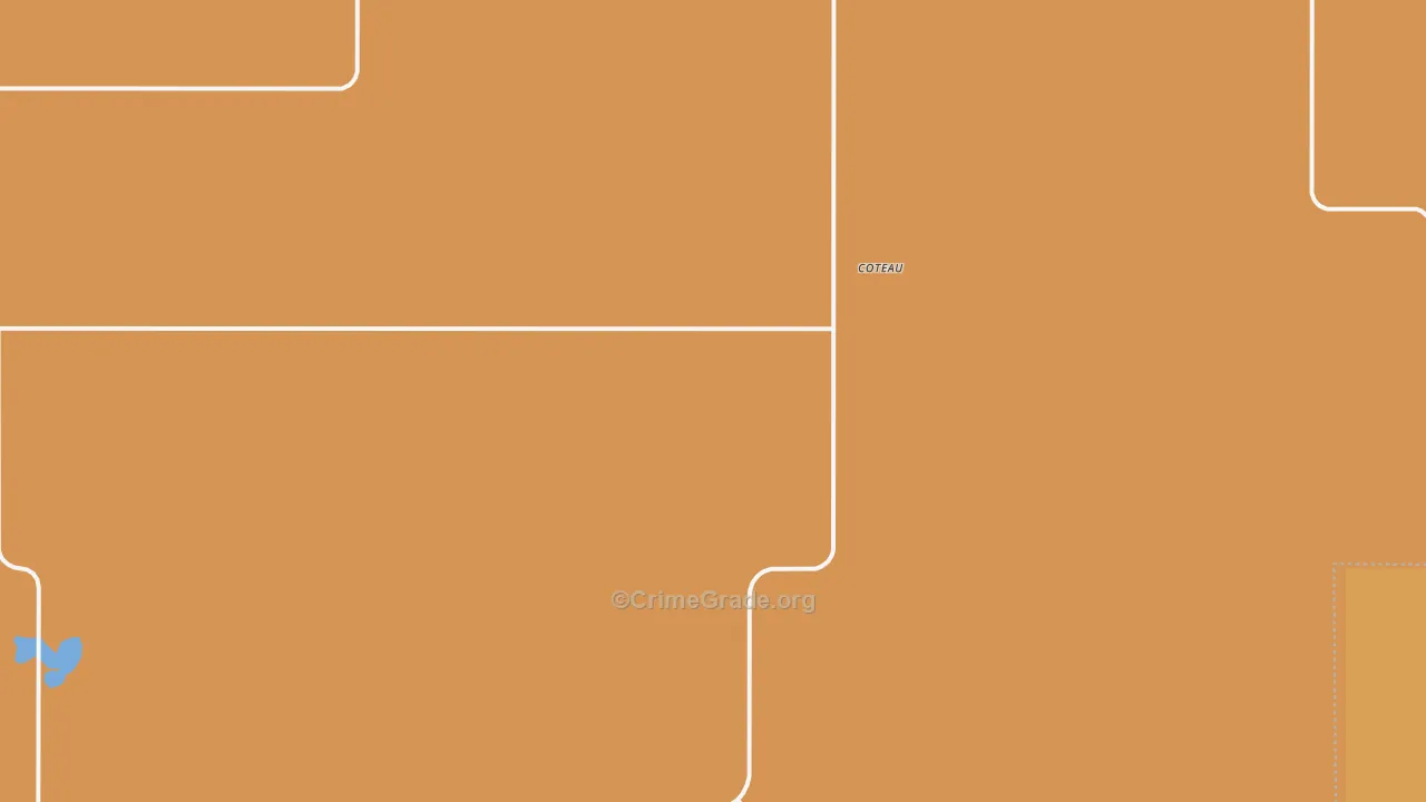 Coteau, ND Map of Vandalism Rates