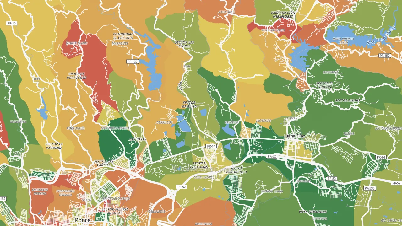 Coto Laurel, PR Map of Vandalism Rates