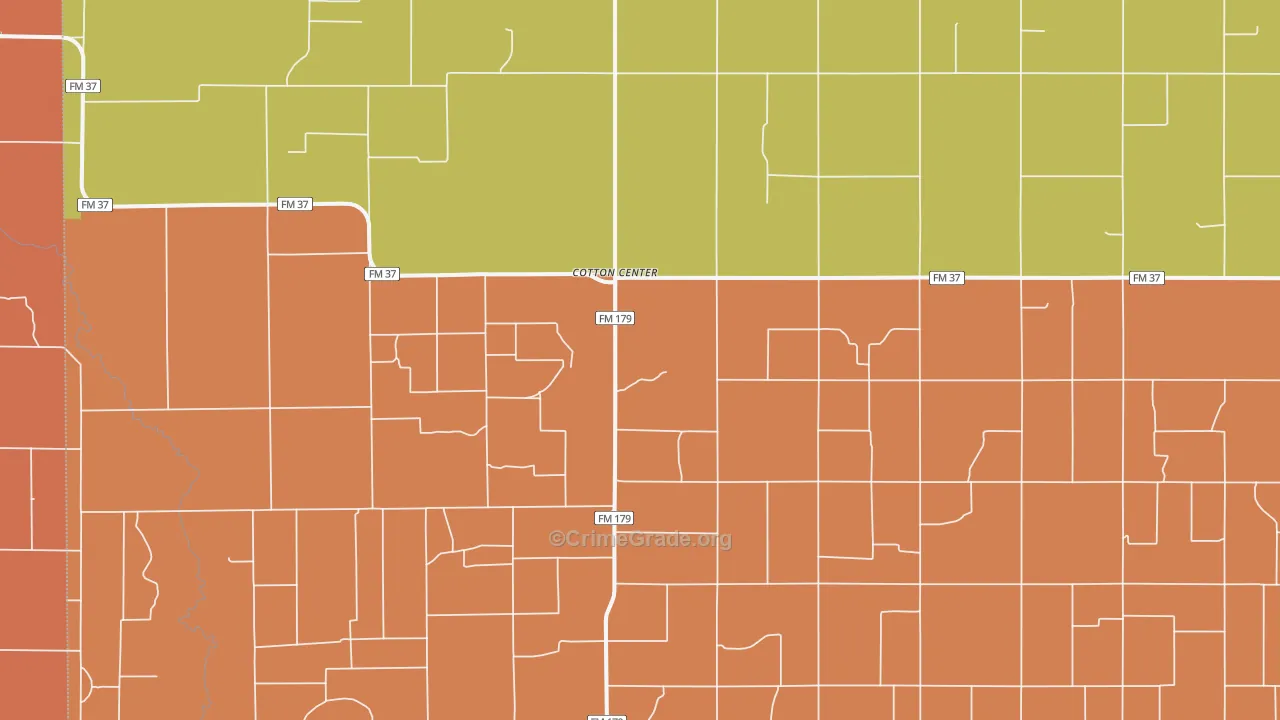 Cotton Center, TX Map of Vandalism Rates